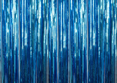 ice blue mylar curtain