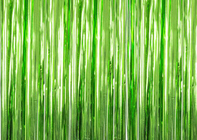 moss green mylar curtain